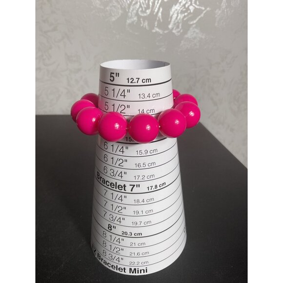 2 Pink Beaded Bracelet With Elastic Stretch - Picture 3 of 4